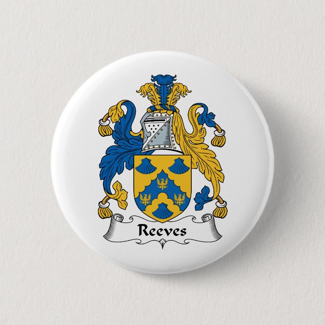 Reeves Family Crest 6 Cm Round Badge (Front)