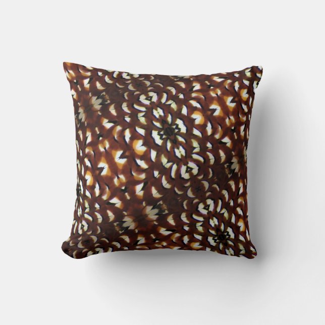 Reeve's Pheasant Brown Feather Pillow (Front)