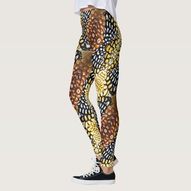 Reeve's Pheasant Feather Leggings - Design 2 (Left)
