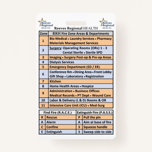 Reeves Regional Fire ID Badge (Front)