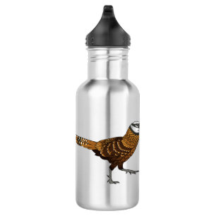 Reeves's pheasant bird cartoon illustration 532 ml water bottle