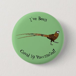 Reeves's pheasant bird cartoon illustration 6 cm round badge