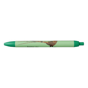 Reeves's pheasant bird cartoon illustration black ink pen