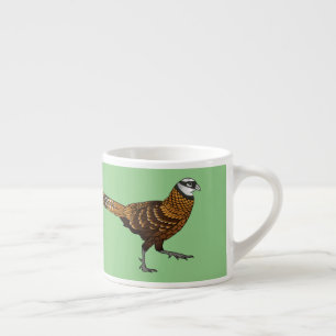 Reeves's pheasant bird cartoon illustration espresso cup