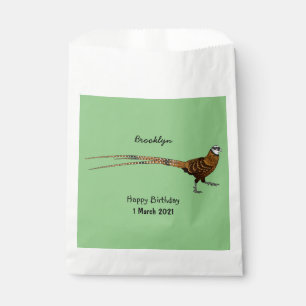 Reeves's pheasant bird cartoon illustration favour bag