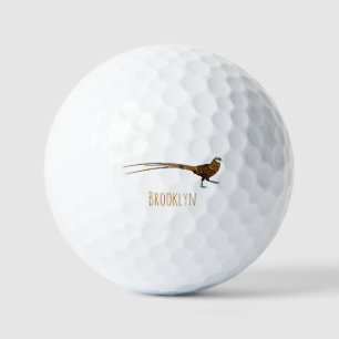 Reeves's pheasant bird cartoon illustration golf balls