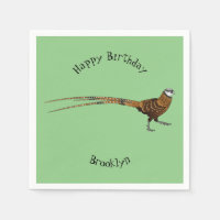 Reeves's pheasant bird cartoon illustration 