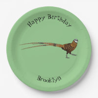 Reeves's pheasant bird cartoon illustration