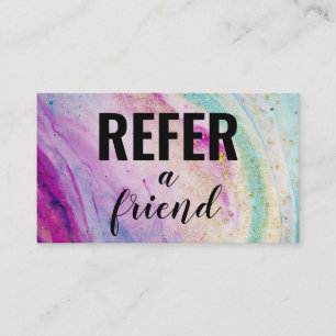 Refer a Friend Colourful Marble Referral Card