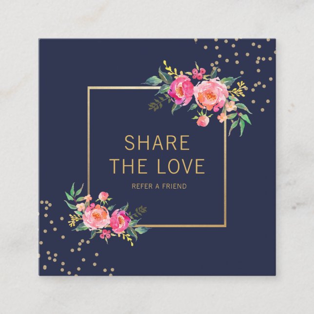 Refer a Friend Floral Referral Salon Client Card (Front)