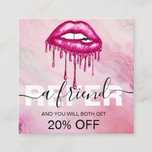 Refer a Friend Modern Glitter Lips Referral Card