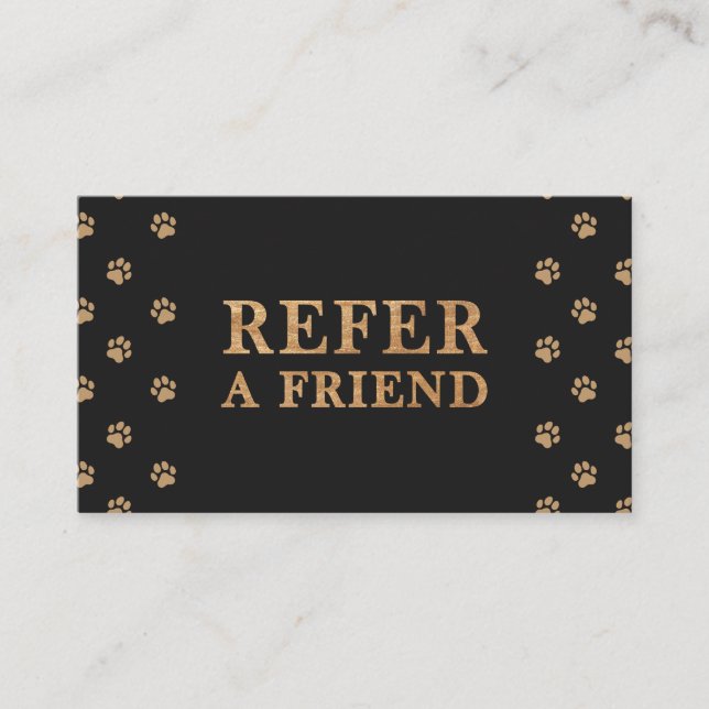 Refer A Friend Modern Luxury Pet Care Black Referral Card (Front)