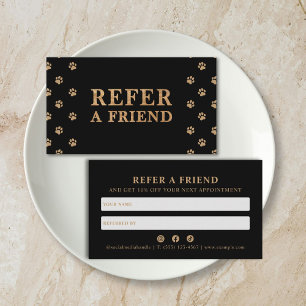 Refer A Friend Modern Luxury Pet Care Service  Referral Card