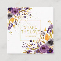 Refer a Friend Purple Floral Referral Client Card
