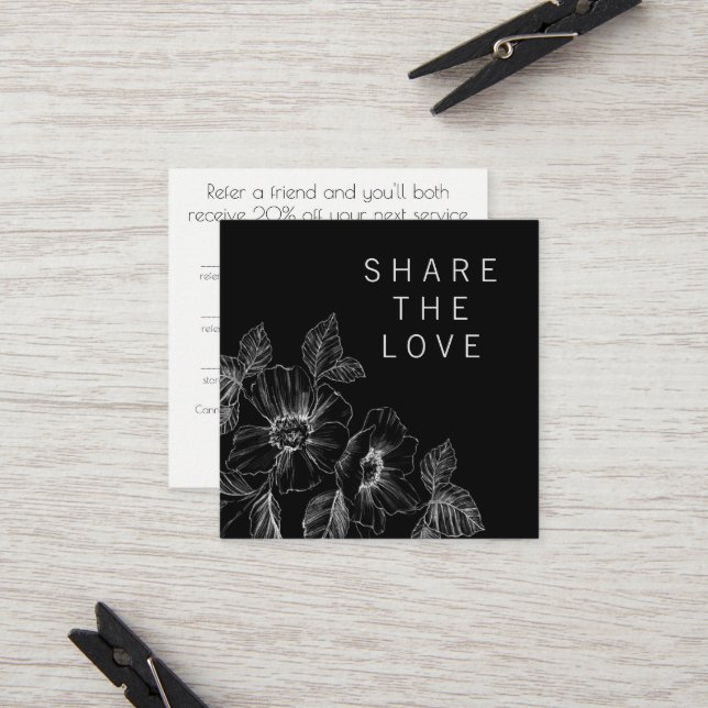 Refer a Friend Referral Salon Shop Client Card Set (Front/Back In Situ)