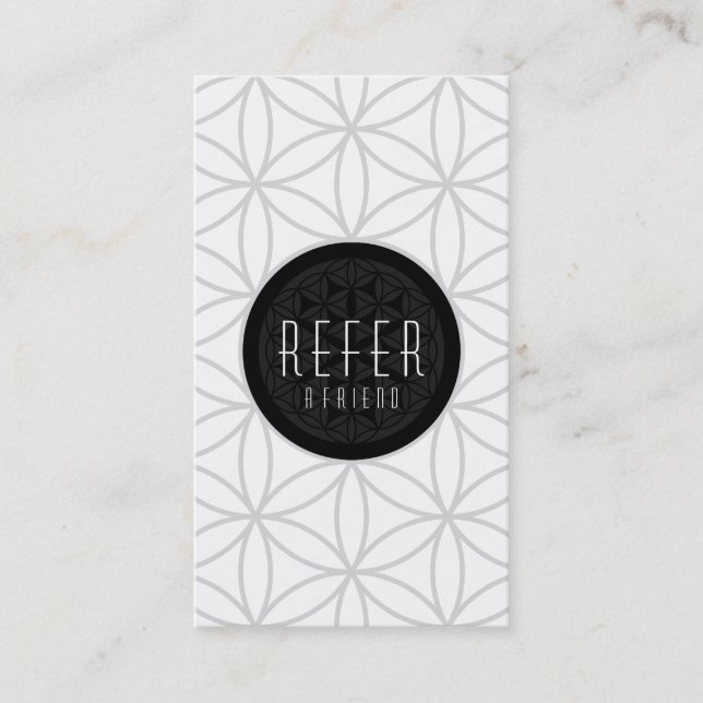 refer a friend sacred geometry referral card (Front)