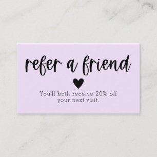 Refer A Friend Salon Referral Card