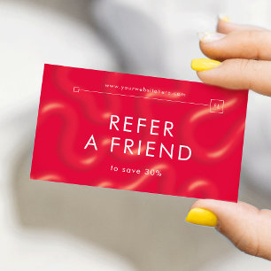 Refer a Friend Trendy Red Groovy Unique Spa Salon Referral Card