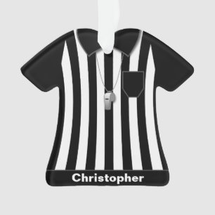 Referee Black Sleeves Uniform Personalised Ornament