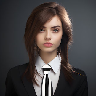 Referee Black & White Vertical Stripes Neck Tie