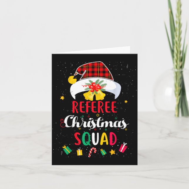 Referee Christmas Squad Santa Hat Umre Match  Card (Front)