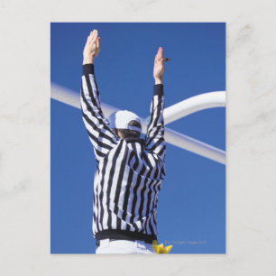 Referee signalling touchdown or successful field postcard