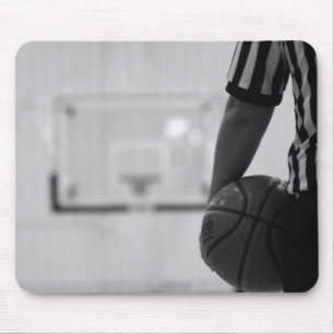 Referee Time out (Basketball) Black and White Mous Mouse Pad