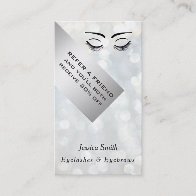 Referral card chic bokeh eyelashes & eyebrows (Front)