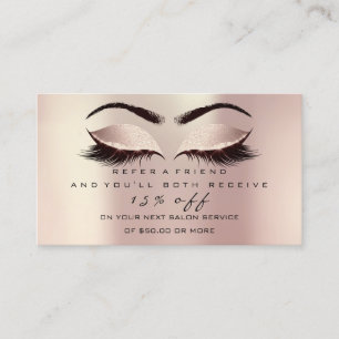 Referral Card Glitter Pink Lashes Makeup Blush
