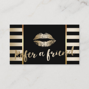 Referral Card   Gold Lips Makeup Artist Modern
