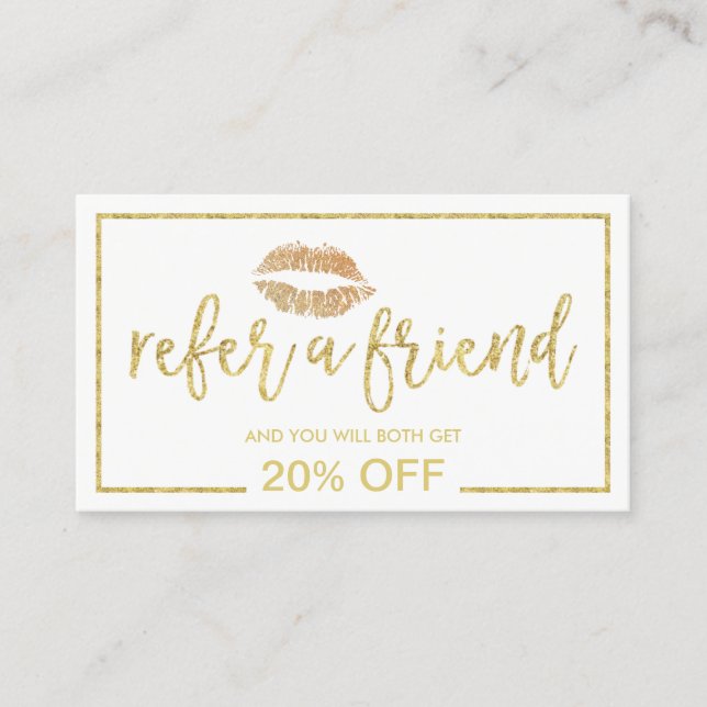 Referral Card | Gold Lips Makeup Artist Salon (Front)