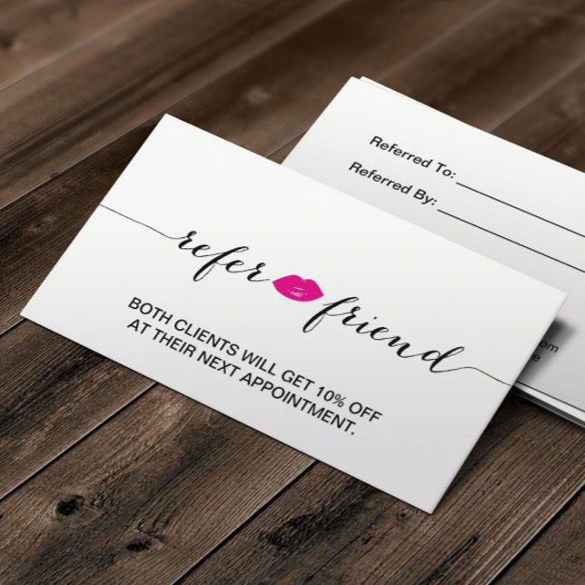 Referral Card Hot Pink Lips Beauty Salon (Creator Uploaded)
