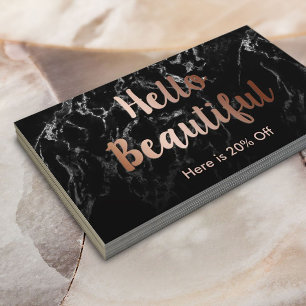 Referral Card   Makeup Artist Copper Text Marble