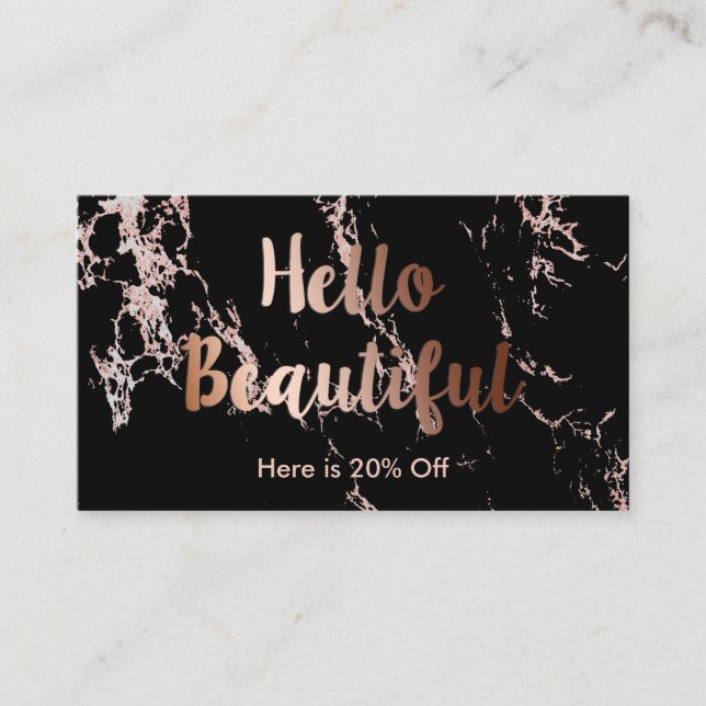 Referral Card | Makeup Artist Rose Gold Marble (Front)