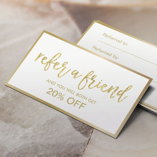 Referral Card   Minimal Gold Framed Beauty Salon