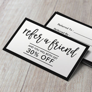 Referral Card   Minimalist Black & White Framed