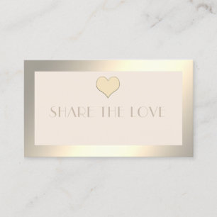 Referral card minimalist gold heart