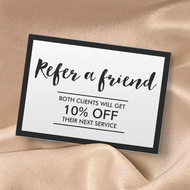 Referral Card | Modern Black & White Simple Frame (Creator Uploaded)