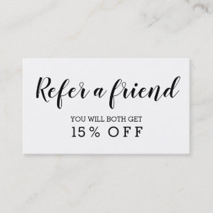 Referral card modern simple minimalist black white
