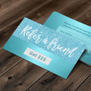 Referral Card   Modern Turquoise Dentist Dental