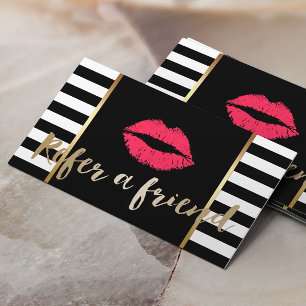 Referral Card   Red Lips Makeup Artist Modern
