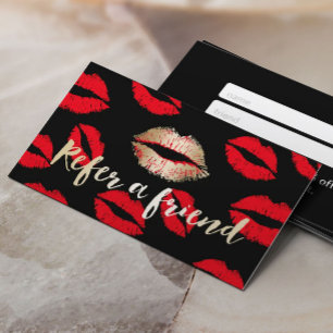 Referral Card   Red Lips Pattern Makeup Artist