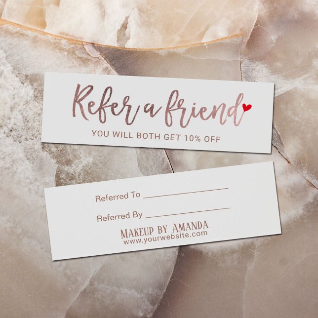 Referral Card | Rose Gold Script Beauty Salon (Creator Uploaded)