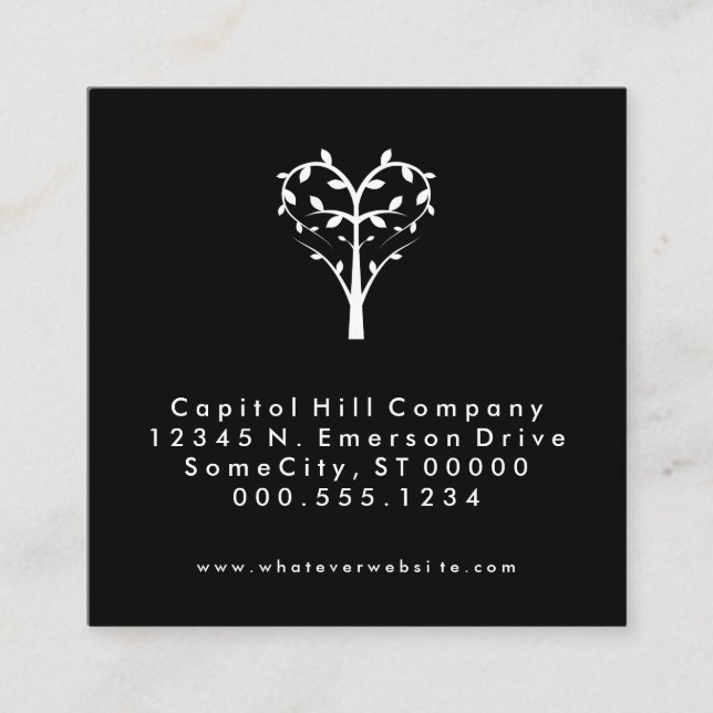 referral heart tree square card (Front)