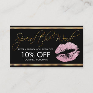 Referral - Pink Glitter Lipstick Business Card
