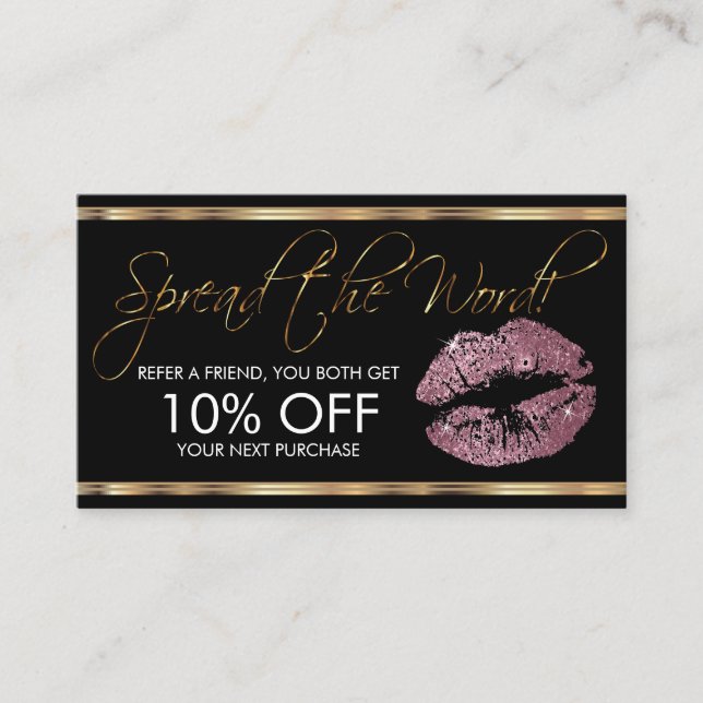 Referral - Pink Rose Glitter Lipstick Business (Front)