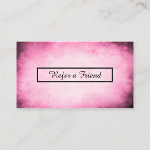 referral program pink parchment card