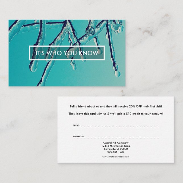 referral program winter icicles card (Front/Back)