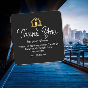 Referral Real Estate Thank You business Square Sticker