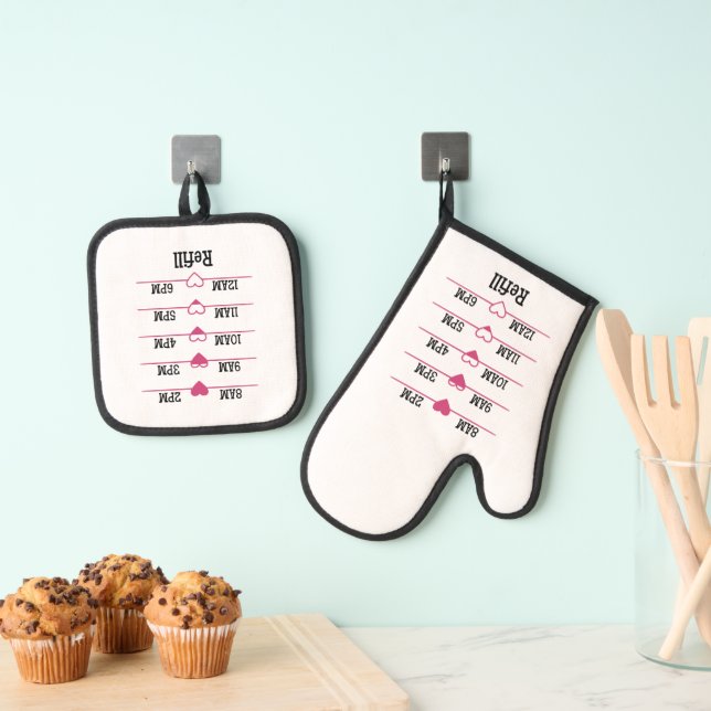 Refill Chart Oven Mitt & Pot Holder Set (Insitu(Hanging))
